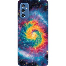 LOTUS GOLD Samsung Galaxy M52 Uyumlu Gökkuşağı Galaksi Desenli Şeffaf Telefon Kılıfı