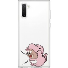 LOTUS GOLD Samsung Galaxy Note 10 Uyumlu Baskılı Yumuşak Silikon Şeffaf Telefon Kılıfı