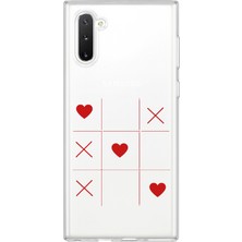 LOTUS GOLD Samsung Galaxy Note 10 Uyumlu Kalp Desenli Şeffaf Telefon Kılıfı
