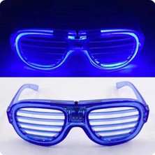 Midas Toptan Mavi LED Işıklı Parti Gözlüğü - Neon Glow Şerit Gözlük 3 Modlu BX40 Midas