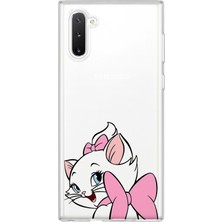 LOTUS GOLD Samsung Galaxy Note 10 Uyumlu Sevimli Kedi Desenli Şeffaf Telefon Kılıfı
