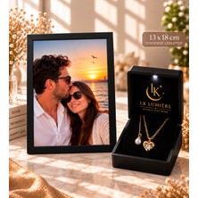 LK Lumiere Kişiye Özel Fotoğraflı 13×18 Çerçeve & 925 Ayar Sertifikalı Gümüş Kolye Hediye Seti