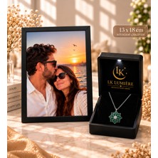 LK Lumiere Kişiye Özel Fotoğraflı 13×18 Çerçeve & 925 Ayar Sertifikalı Gümüş Kolye Hediye Seti