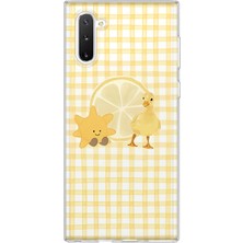 LOTUS GOLD Samsung Galaxy Note 10 Uyumlu Ördek ve Yıldız Desenli Şeffaf Telefon Kılıfı