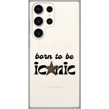 LOTUS GOLD Samsung Galaxy S26 Ultra Uyumlu Iconic Desenli Şeffaf Telefon Kılıfı