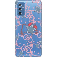 LOTUS GOLD Samsung Galaxy M52 Uyumlu Yıldız Desenli Şeffaf Telefon Kılıfı