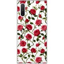 LOTUS GOLD Samsung Galaxy Note 10 Uyumlu Güller Desenli Şeffaf Telefon Kılıfı