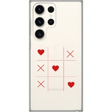 LOTUS GOLD Samsung Galaxy S24 Ultra Uyumlu Kalp Desenli Şeffaf Telefon Kılıfı