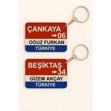 Game Shot Kişiye Özel Şehir Anahtarlık - Sokak Tabela Anahtarlık - Kent Anahtarlığı - Plastik
