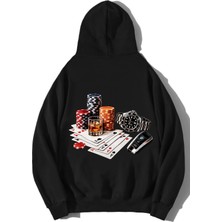 Brz Collection Unisex Oversize The Gambler Hoodie Siyah