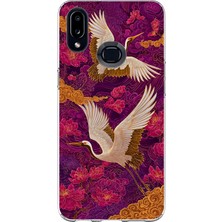 LOTUS GOLD Samsung Galaxy A10S Uyumlu Turna Kuşları Desenli Şeffaf Telefon Kılıfı