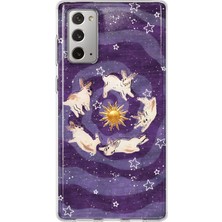LOTUS GOLD Samsung Galaxy Note 20 Uyumlu Tavşanlar Desenli Şeffaf Telefon Kılıfı
