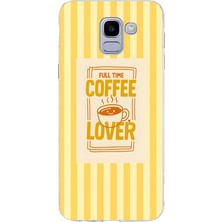 LOTUS GOLD Samsung Galaxy J6 Uyumlu Coffee Lover Desenli Şeffaf Telefon Kılıfı