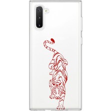 LOTUS GOLD Samsung Galaxy Note 10 Uyumlu Kaplan Desenli Şeffaf Telefon Kılıfı