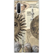 LOTUS GOLD Samsung Galaxy Note 10 Uyumlu Güneş ve Ay Desenli Şeffaf Telefon Kılıfı