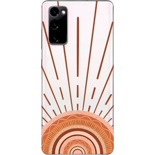LOTUS GOLD Samsung Galaxy S20 Uyumlu Güneş Desenli Şeffaf Telefon Kılıfı