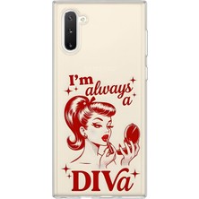 LOTUS GOLD Samsung Galaxy Note 10 Uyumlu Diva Desenli Şeffaf Telefon Kılıfı
