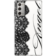 LOTUS GOLD Samsung Galaxy Note 20 Uyumlu Angel Desenli Şeffaf Telefon Kılıfı