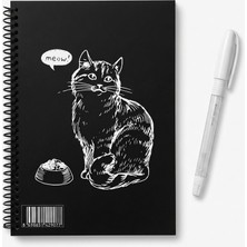 Belirtilmemiş A5 Telli Siyah Sayfalı Defter & Beyaz Jel Kalem Seti