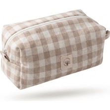 Dodo's Baby Çok Amaçlı Müslin Ekose Desenli Anne Bebek Bakım Organizer ve Kozmetik Çantası