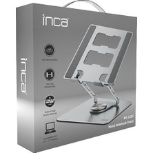 Inca INC-122G Metal Laptop Standı | 10-17 Inç 360° Döner Katlanabilir