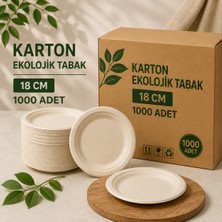 Antpap Ambalaj Karton Ekolojik Tabak 18 cm 1000 Adet – Tek Kullanımlık Kâğıt Tabak
