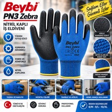 Beybi Pn3 Zebra Mavi Siyah Eldiven No:10