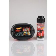 Hot Wheels x Dekomus Lisanslı Hotwheels 3 Bölmeli Beslenme Kabı ve 500 ml Matara Seti Dekomus Cep Defteri Hediyeli