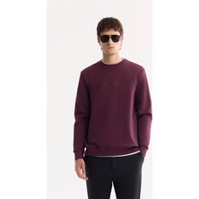 AVVA Erkek Bordo Regular Fit Pamuklu Bi-Stretch Baskılı Sweatshirt A52Y1325