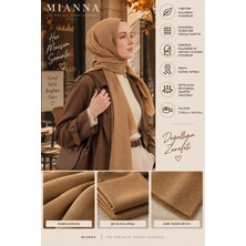 Mianna Endinden Desenli Şal Camel – 4 Mevsim – Başta Kayma Yapmaz – Nefes Alan Kumaş – 70X180 cm