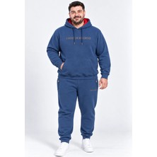 Fore Sport Erkek Kapüşonlu 3 Iplik Şardonlu Battal Boy Eşofman Takımı