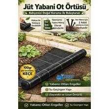 Mgf Plast Mgf Yabani Ot Kontrol Bahçe Örtüsü-Çim Sınırlayıcı Bezi-Malçlama Bahçe Keçesi Kesilebilir Bariyer Jüt Kumaş