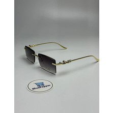 Blue Pepper Carterla | Güneş Gözlüğü Dikdörtgen Siyah Cam | Gold Sap Renkli | UV400 | 55 Ekartman