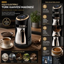 Pileli Store Gold Elektrikli Türk Kahvesi Makinesi 4 Fincan Sesli Uyarı - Taşma Önleyici Sistem SCM-2984 (4887)