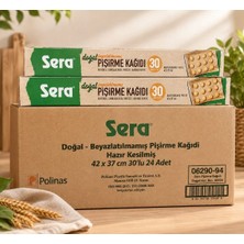 Sera Doğal Beyazlaştırılmamış 30 Yapraklı Kesilmiş Pişirme Kağıdı 42X37 cm  x 24 Paket (Koli)