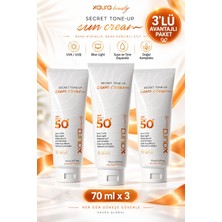 Xaura Global Secret Tone-Up SPF50+ Sun Cream 70 ml 3 Adet