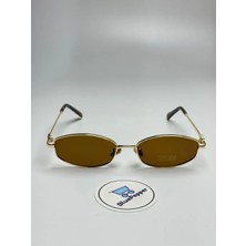 Blue Pepper Miyus | Güneş Gözlüğü Oval Kahverengi Cam | Gold Sap Renkli | UV400 | 54 Ekartman