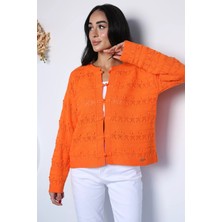 Gülseli Kadın Örgü Desenli Triko Ceket P-00023157