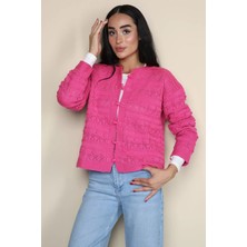 Gülseli Kadın Örgü Desenli Triko Ceket P-00023157