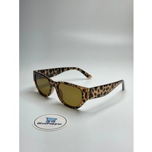 Blue Pepper Wave Leopar Güneş Gözlüğü Cateye Kahve Cam Renkli
