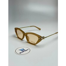 Blue Pepper Tiferla V2 | Güneş Gözlüğü Cateye Nude Cam | Kemik Nude Çerçeve Metal Gold Sap | UV400 | 51 Ekartman