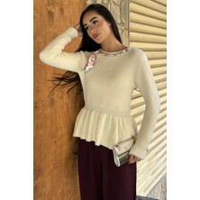 Gülseli Kadın Fular Aksesuarlı Triko Bluz P-00023153