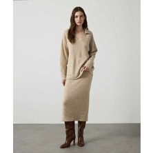 Miss İpekyol Kontrast Dikişli Oversize Kazak IW6260050113014