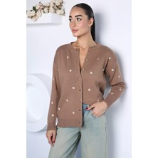 Gülseli Nakışlı Triko Hırka P-00023150