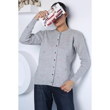 Gülseli Nakışlı Triko Hırka P-00023150