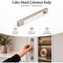 Nzb Mat Saten Metal Kulp 160 mm - 192 mm Çift Ölçü Metal Mobilya Çekmece Dolap Kulp