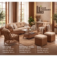 Liv Aksesuar Rattan Bahçe ve Balkon Takımı Elora Model3+1+1