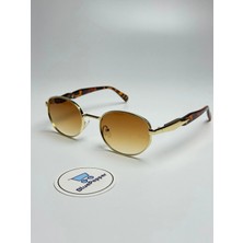 Blue Pepper Pradıx V3 Güneş Gözlüğü Oval Gold Çerçeve Kahve Cam Renkli 50-18-150 Ekartman