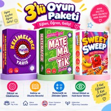 Pundit Game Matema/tik & Kelimelerce & Sweet Sweep 3'lü Eğitim ve Zeka Oyunu Paketi | Matematik, Kelime ve Dikkat