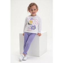 Minipomes Kız Çocuk Wildflover Ribana Taytlı Takım Mor